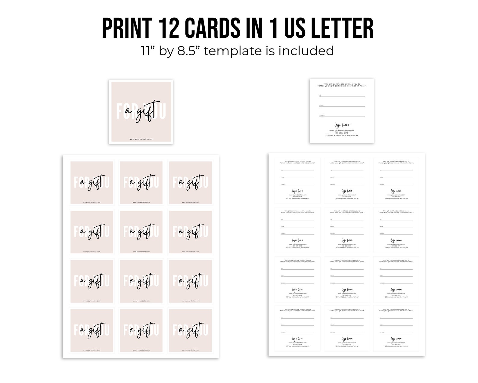 Etsy Gift Card Gift Certificate Template Editable Gift Card Etsy