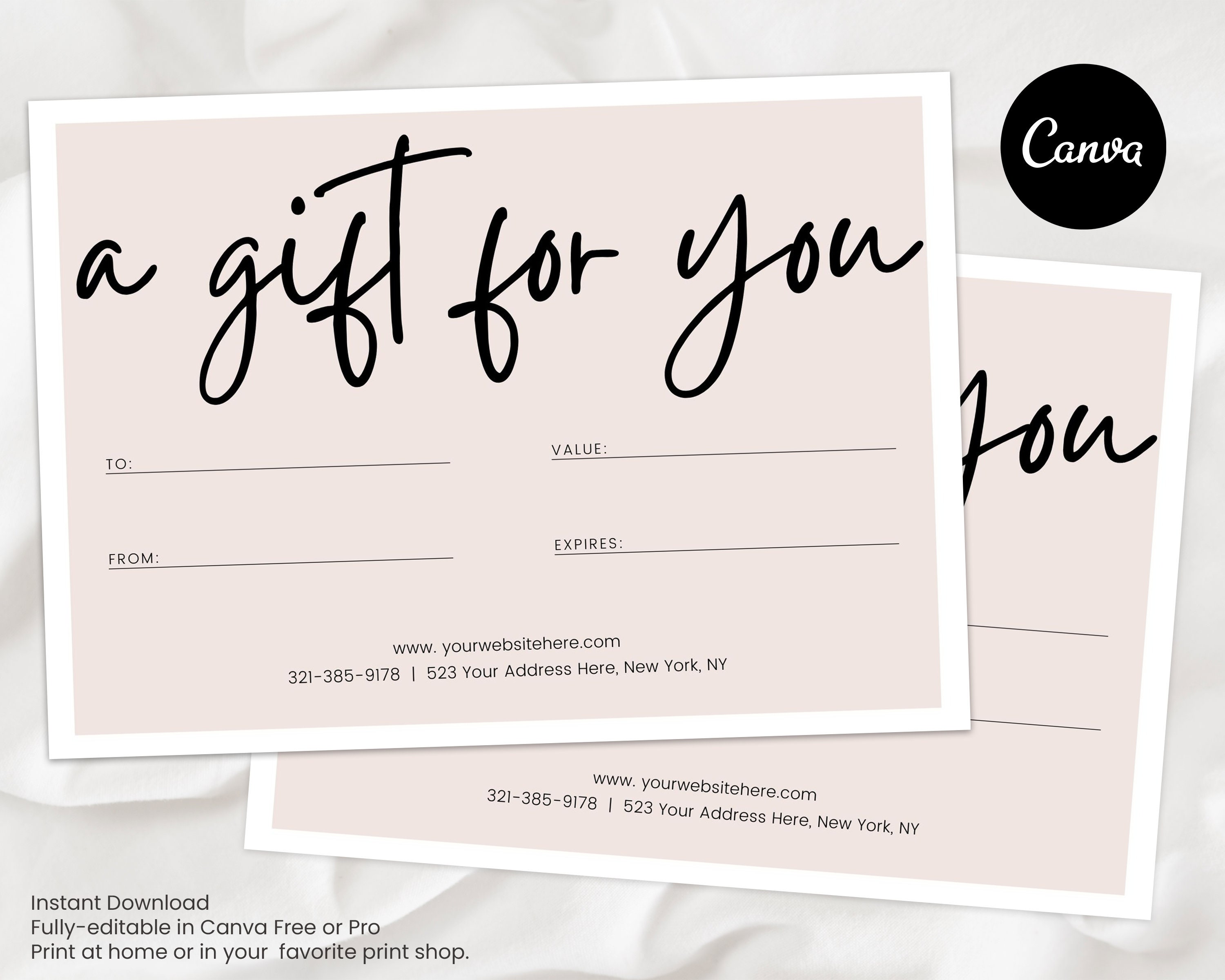 Gift Certificate Template Gift Card Etsy Gift Card Thank Etsy