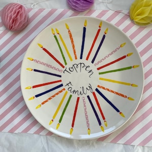 Personalisierte Geburtstagsteller | 10-Zoll-Platte | Handbemaltes Andenken Geschenk | Festplatte | Geburtstagsteller | Party Teller | Kuchenteller