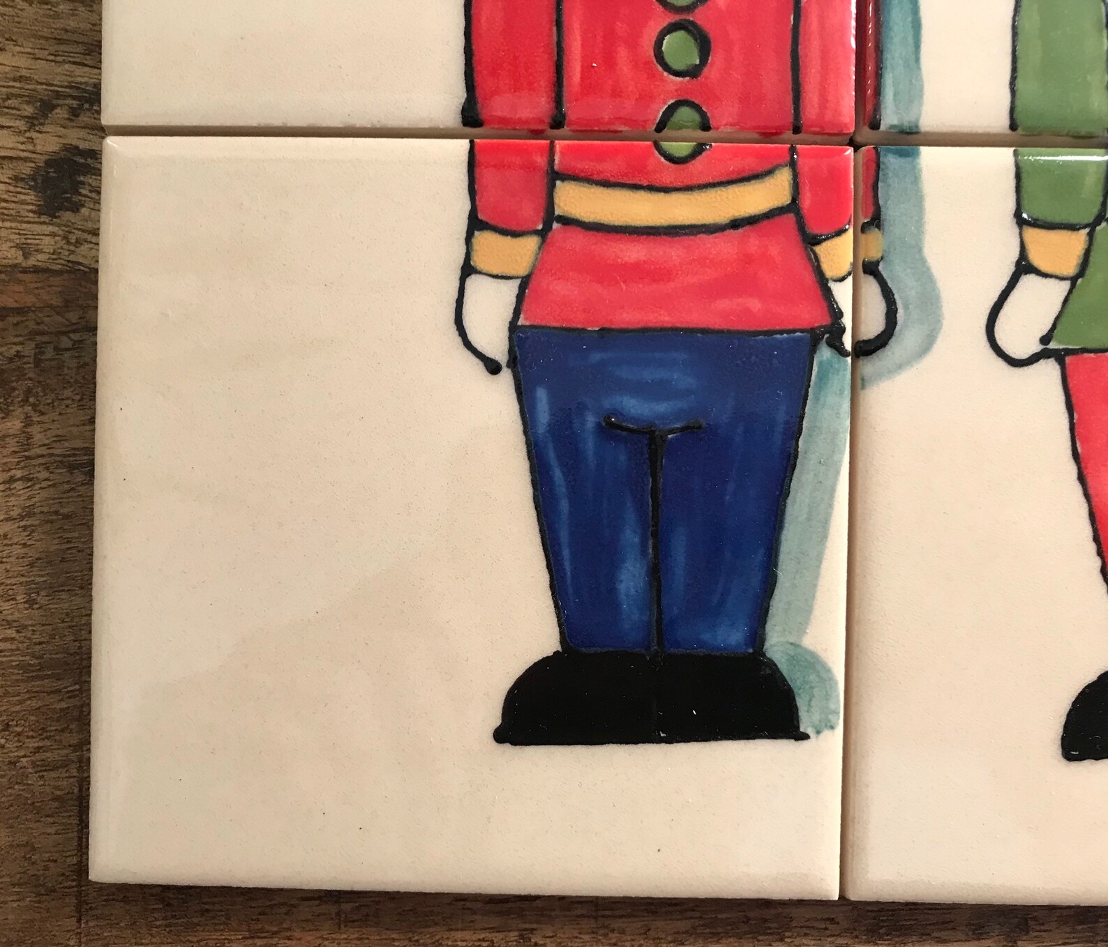 Set of 6 Hand Painted Soldier Design Tiles Ceramic Tiles Etsy