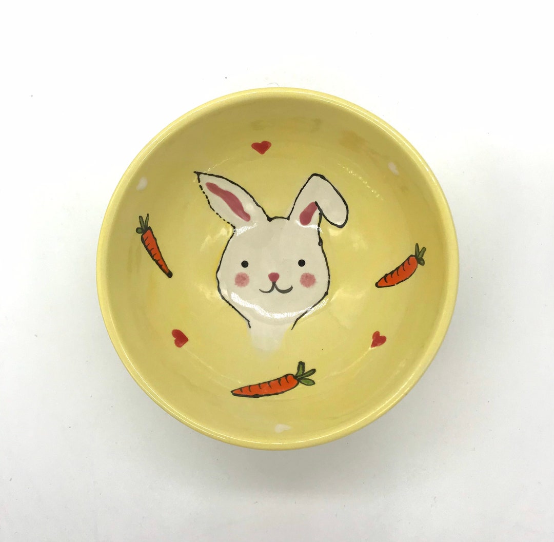 Hand Painted Bunny Bowl Rabbit Bowl Etsy
