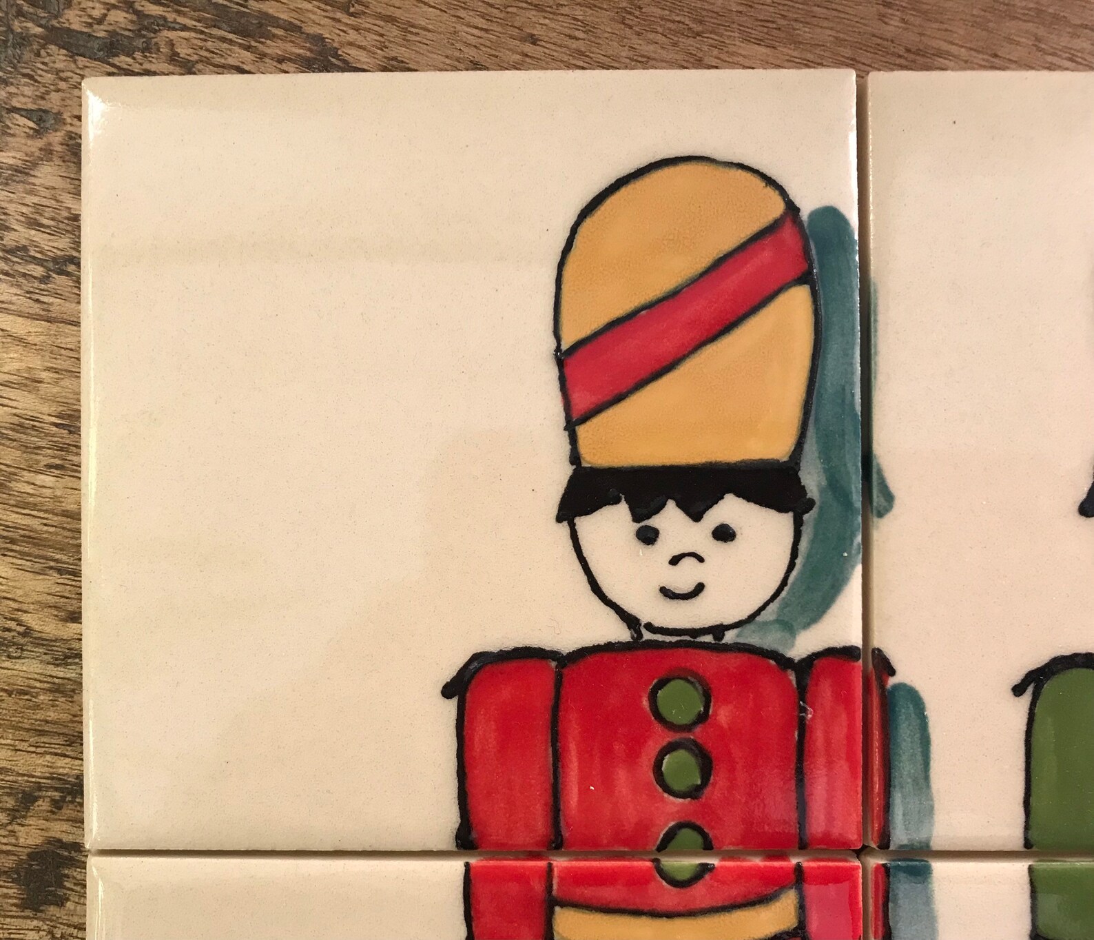 Set of 6 Hand Painted Soldier Design Tiles Ceramic Tiles Etsy