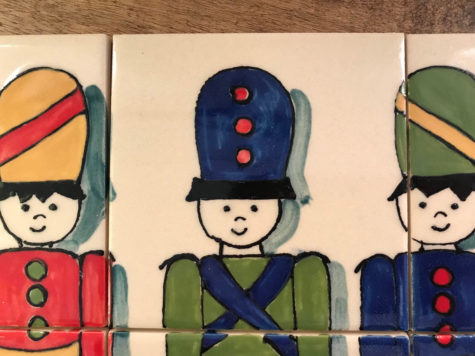 Set of 6 Hand Painted Soldier Design Tiles Ceramic Tiles Etsy