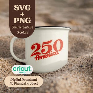 250 Amérique rétro dessinée à la main Script SVG, 4 juillet Design sublimation Cricut