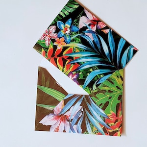 Cartes de voeux Aloha + boîte en carton - cartes avec enveloppes + boîte - fournitures d'écriture - set de papier