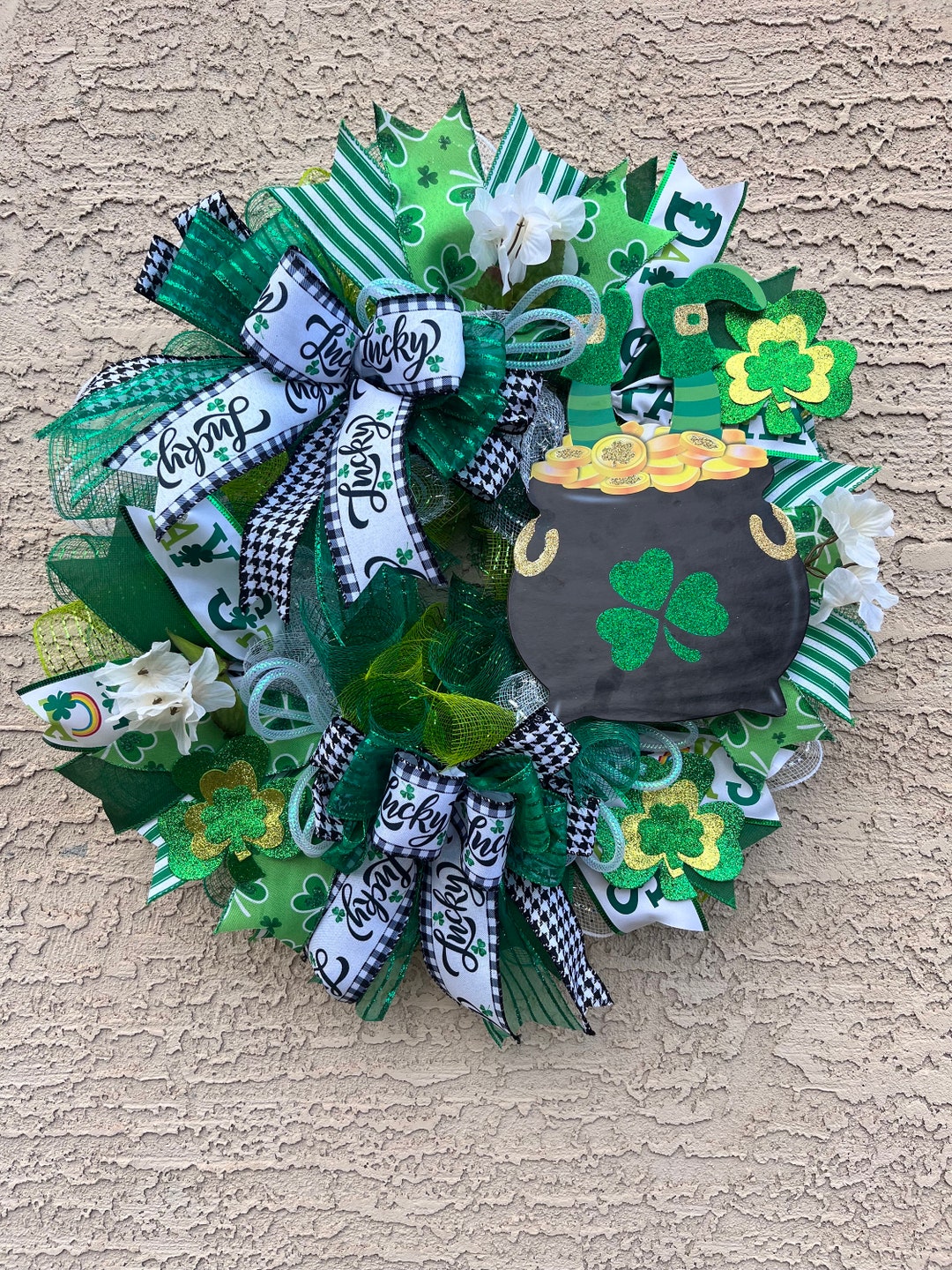 st pattys day mesh wreath