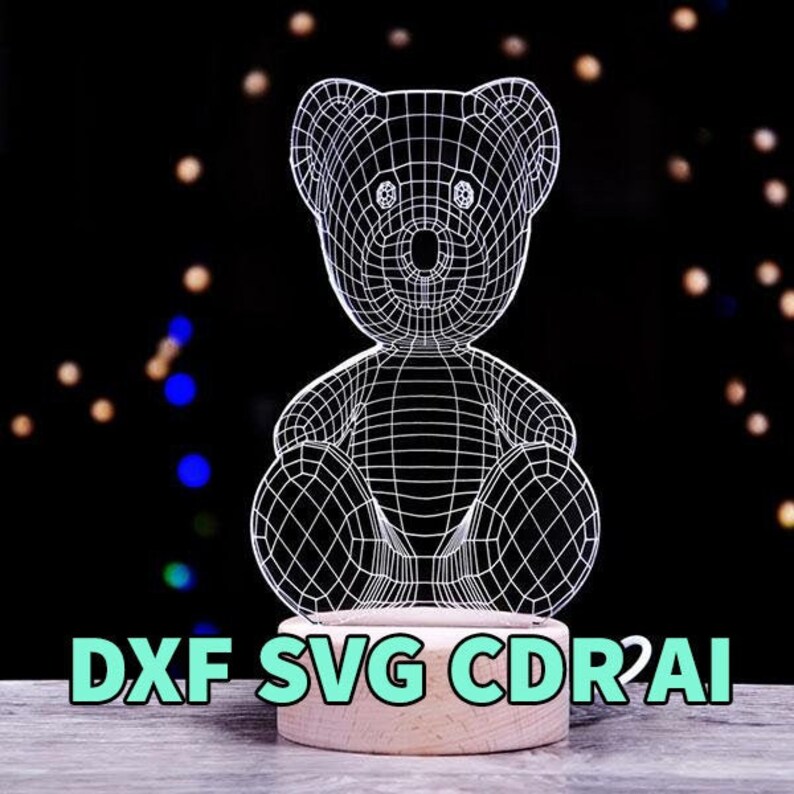 Download Cute Bear 3d Lamp Vector Plans For Cnc Router Files 3d Optical Illusion Nightstand Lighting Cricut Machine Children Night Light For Nursery Sculpting Forming Craft Supplies Tools Darulmusthofanwra Sch Id