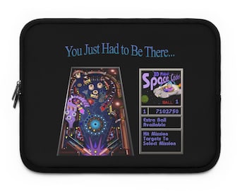 You Just Had to Be There Pinball Arcade Laptop Sleeve | Retro Gaming, Space Theme
