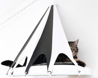 Cat TeePee Tent. A Fun, Wall-Mounted Accessory. An Add-On To The Catipilla Cat Shelf. Durable Cat Circus Tent. Choose Your Own Colouring.