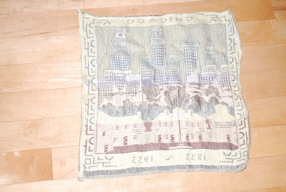 1933 Chicago World S Fair Tapestry Log Cabins To Etsy