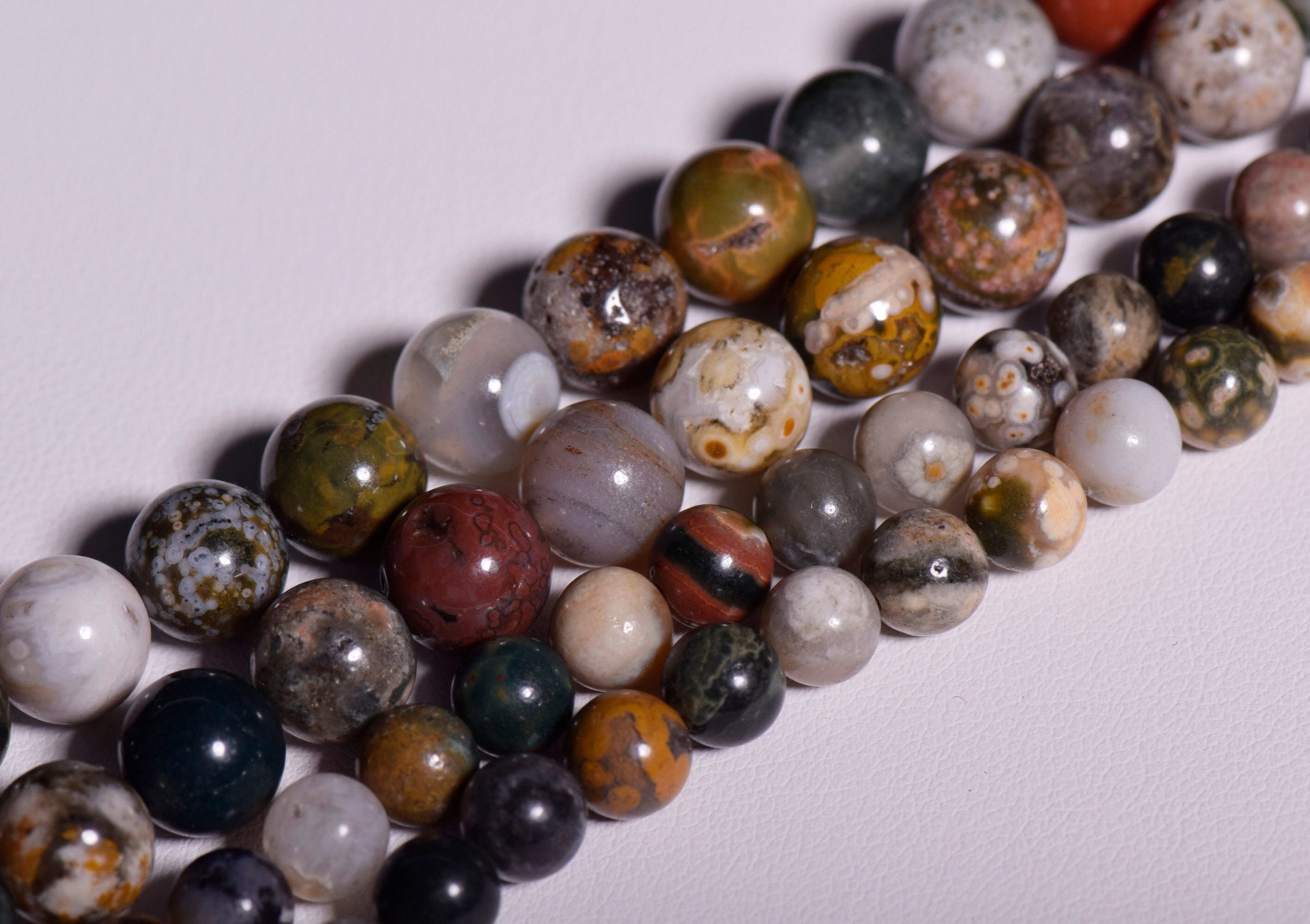 15.5 beautifull natural ocean jasper beads. jewelry Etsy