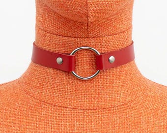 Leather O-Ring Gothic Collar