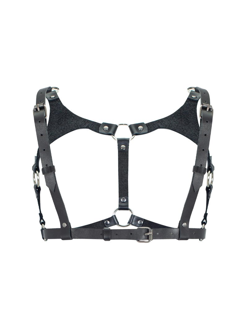 Leather Thong and Open Chest Bra image 8
