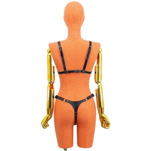 Leather Thong and Open Chest Bra image 12
