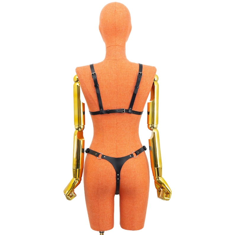 Leather Thong and Open Chest Bra image 12