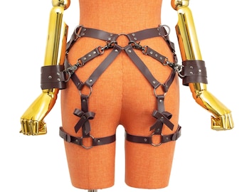 Bow Garter Belt Set with Handcuffs