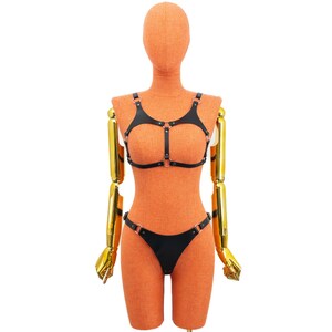 Leather Thong and Open Chest Bra image 11