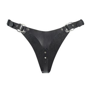 Leather Thong and Open Chest Bra image 2