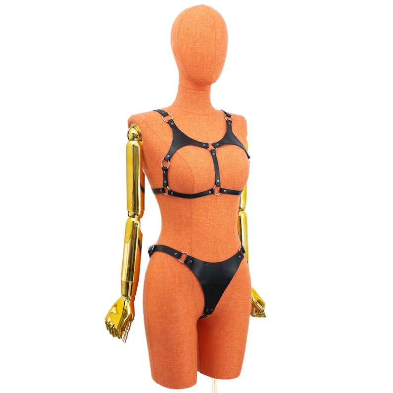 Leather Thong and Open Chest Bra image 10