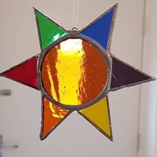 Heart Stained Glass Suncatcher Etsy