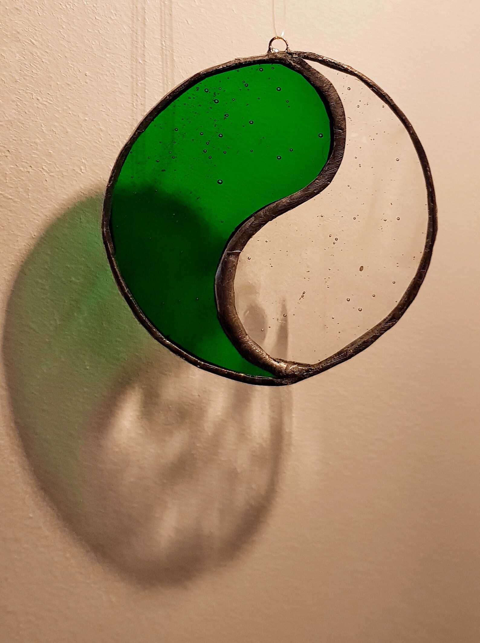 Yin & Yang Symbol Stained Glass Suncatcher Panel Etsy