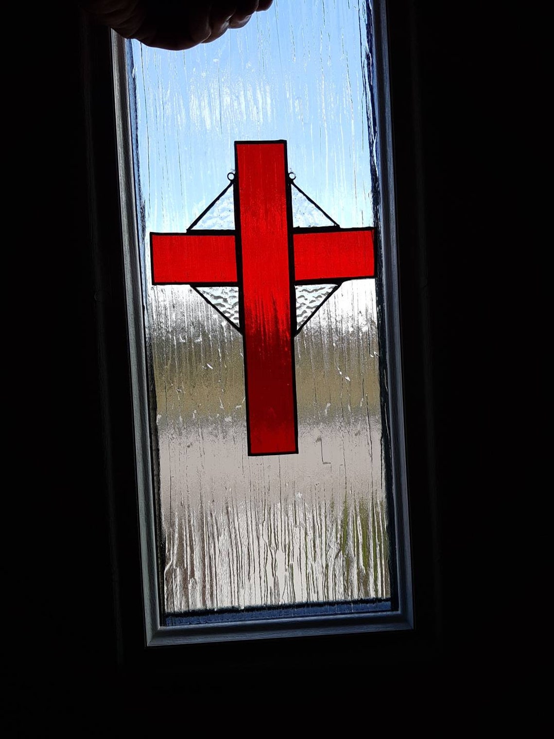 Stained Glass Cross Religious Cross Hand Made Glass Art Church Etsy