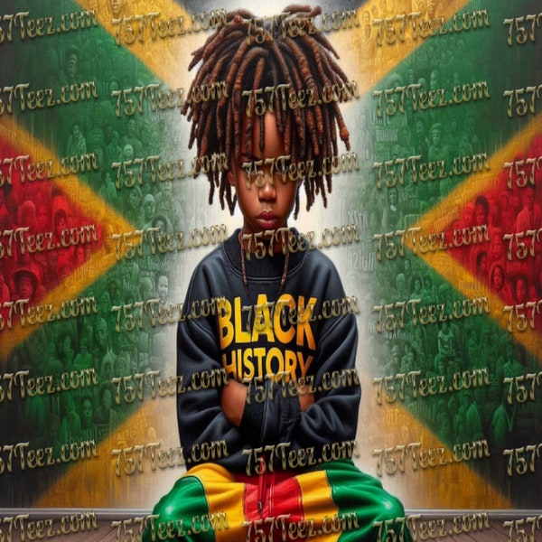 Black History Month Youth Graphic w/ African colored flag with ancestors on it. JPG file sized at 9.3x8.2