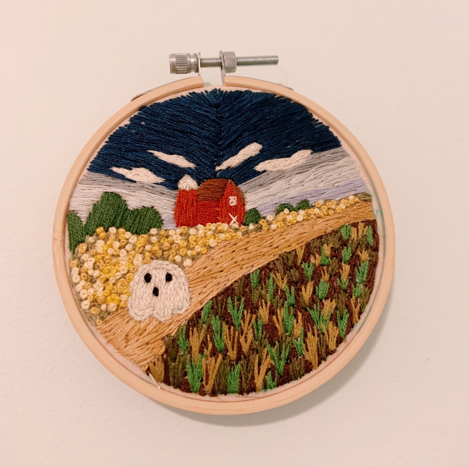 Spooky Corn Field Embroidery Hoop Etsy