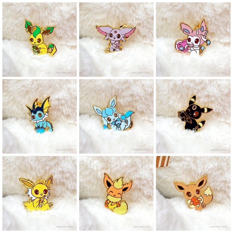 Gemstones Eeveelution Enamel Pins Pokemon Etsy