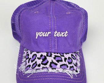 Custom Embroidered Baseball Cap, Leopard Print Baseball Hat, Adjustable baseball cap, Hats for Mom, Custom Embroidery Gifts
