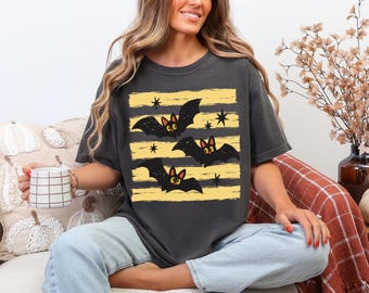 Halloween Bats T-Shirt, Cute Fall Shirt, Spooky Season Retro Halloween Tee
