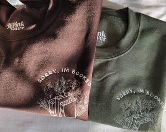 Embroidered Book Lover Sweatshirt, Floral Book Stack Crewneck, Reader Gift