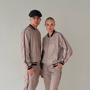 Matching Couple Tartan Tracksuit Set | Couple Tracksuit Set | Gentlemen Tartan | Tartan Tracksuit | S, M, L, XL, 2XL, 3XL, 4XL, Custom Size