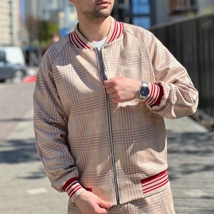 Chándal para caballero / Conjunto de chándal para hombre / Tartán para caballero / Chándal para hombre / Chándal de tartán / Tallas S-4XL, personalizadas
