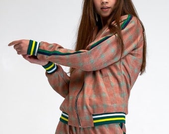 Conjunto de chándal de tartán para mujer / Conjunto de chándal para mujer / Tartán para caballero / Chándal para mujer / Chándal de tartán / Tallas S, M, L, personalizadas