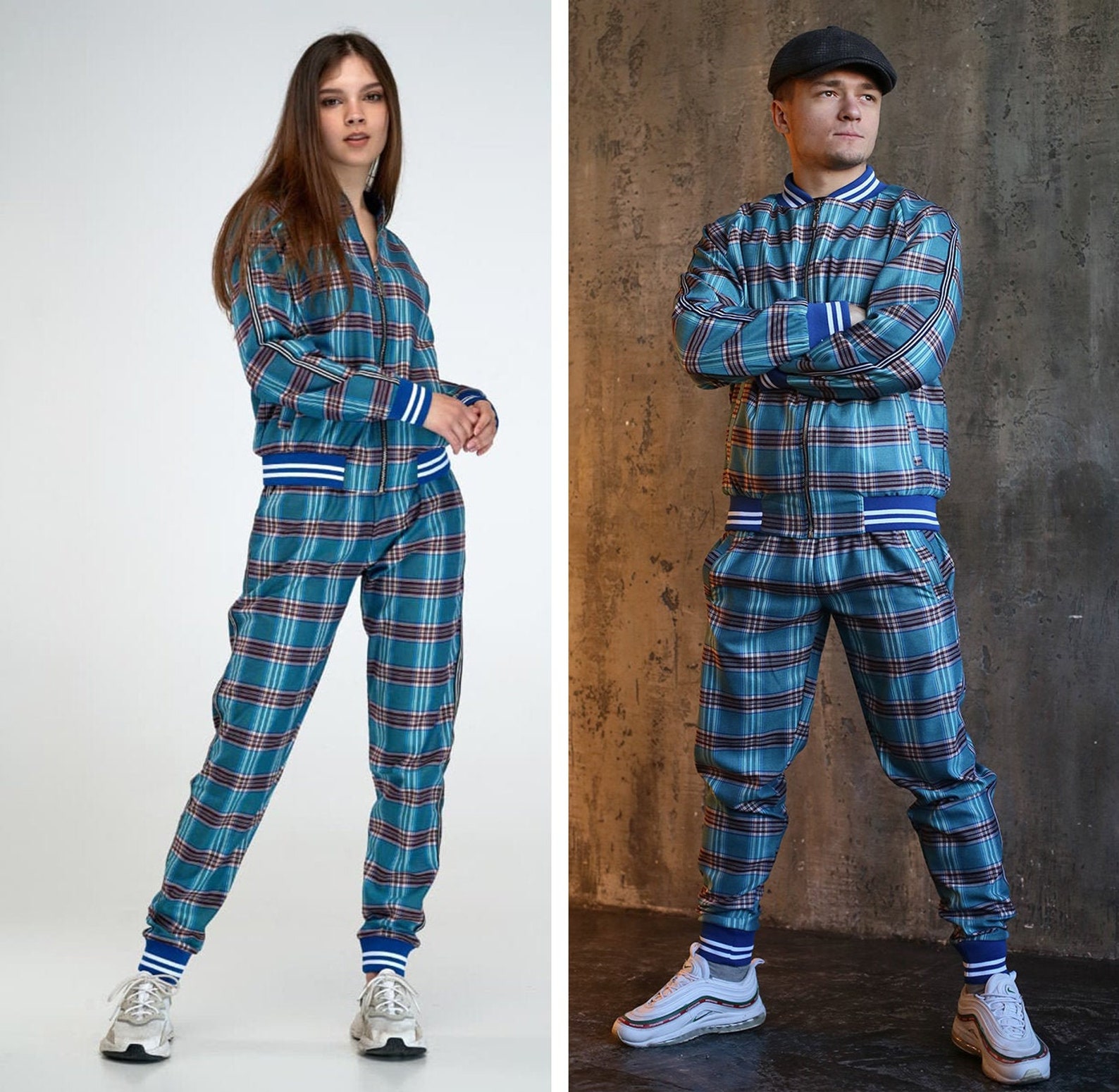 Matching Couple Tartan Tracksuit Set Couple Tracksuit Set Etsy