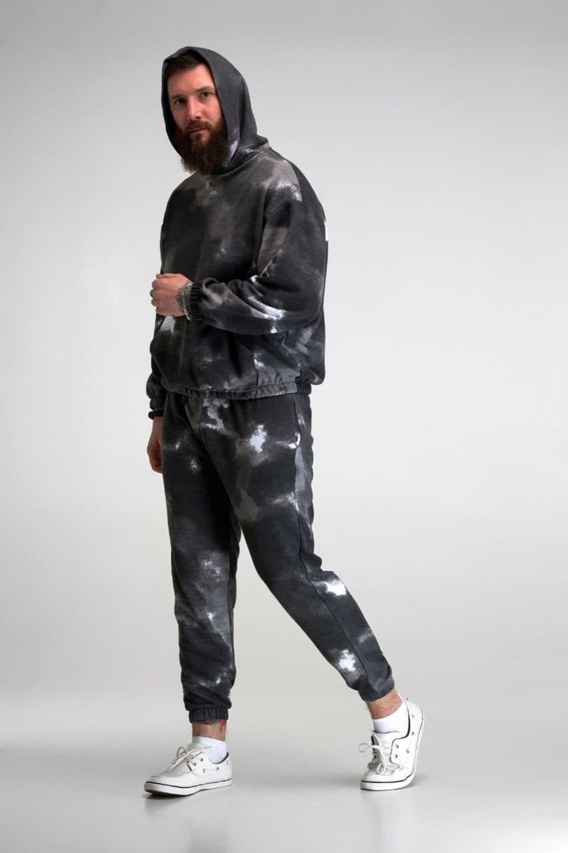 Men's Tie Dye Hooded Tracksuit Two Piece Suits For Summer Etsy