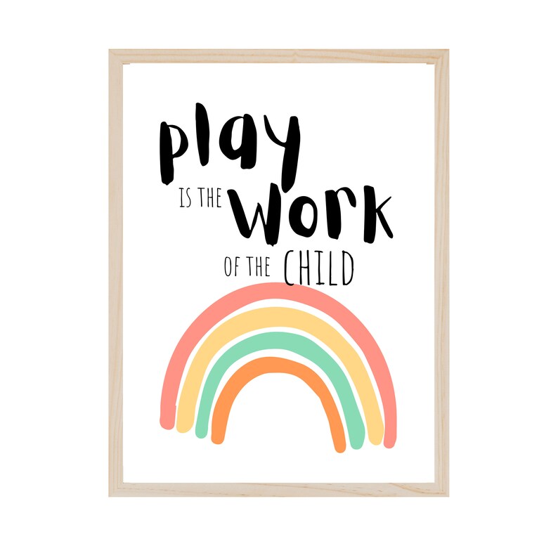Play is the Work of the Child Maria Montessori Digital Wall - Etsy