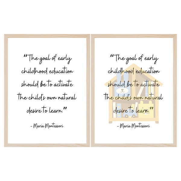 The Goal of Early Childhood Education Quote Digital Poster Maria Montessori