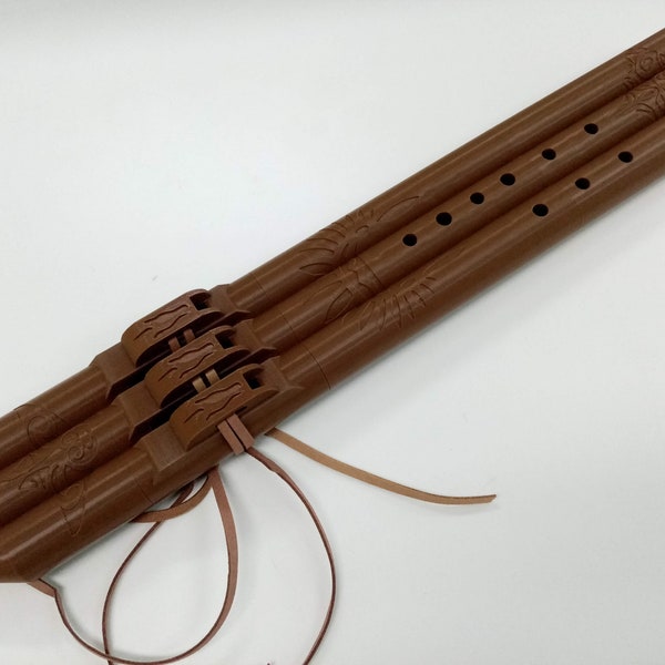 3D Printed Triple Flute, Key of A, Native American Style