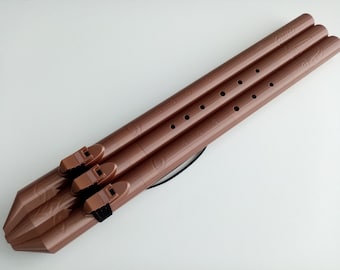 3D Printed Triple Flute, Key of Low D, Native American Style