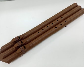 3D Printed Triple Flute, Key of E, Native American Style