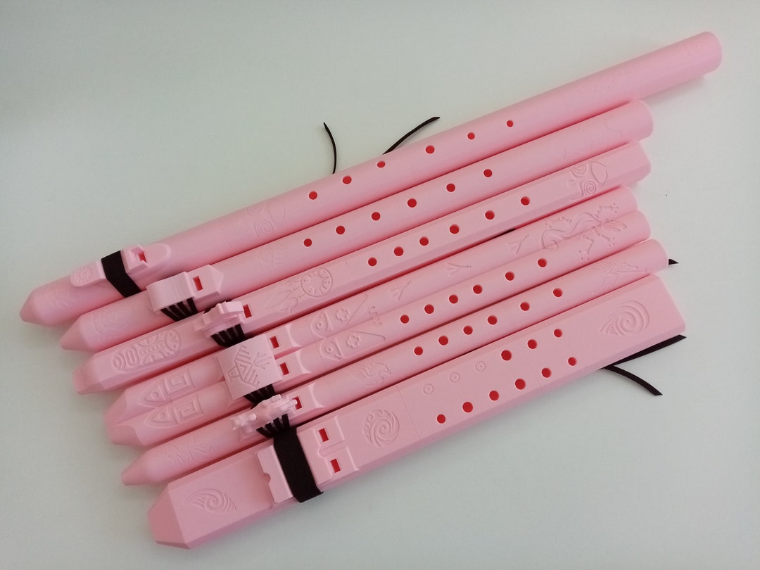 3D Printed Pink Flutes, Native American Style, Limited Edition Etsy