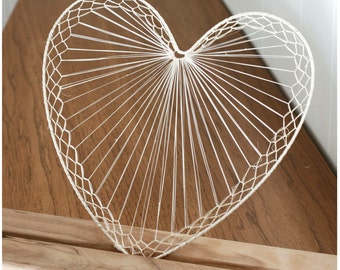 Naturally Woven Vintage Raffia Heart Fans/Deadstock/Bohemian Wall Decor/Wicker/Wedding Decor