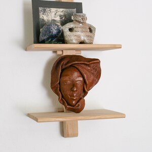 Vintage Handmade Sculpted Leather Female Face image 3