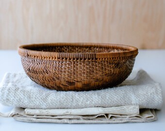 Vintage Woven Natural Winnowing Basket/Wall Basket