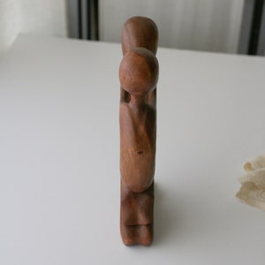 11 3/4Vintage Abstract Wood Lovers Sculpture image 5