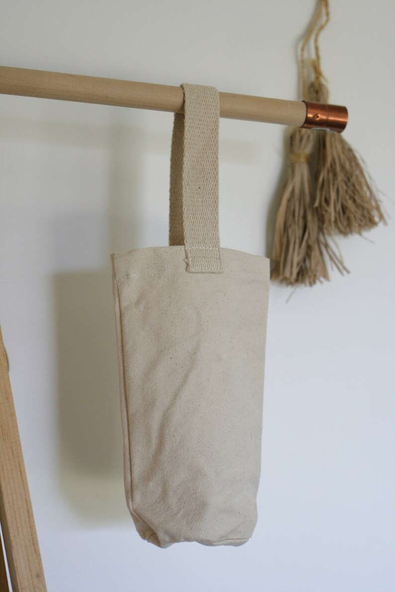 Natural Canvas Wine Tote /Reusable/Gift Bag/Bottled Water/Sustainable/Grocery/Produce/DIY Wedding decor image 10