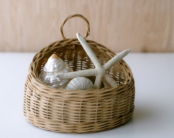 Vintage Woven Table Top or Hanging Basket