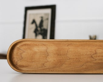 Vintage Long Oval Handmade Wooden Tray